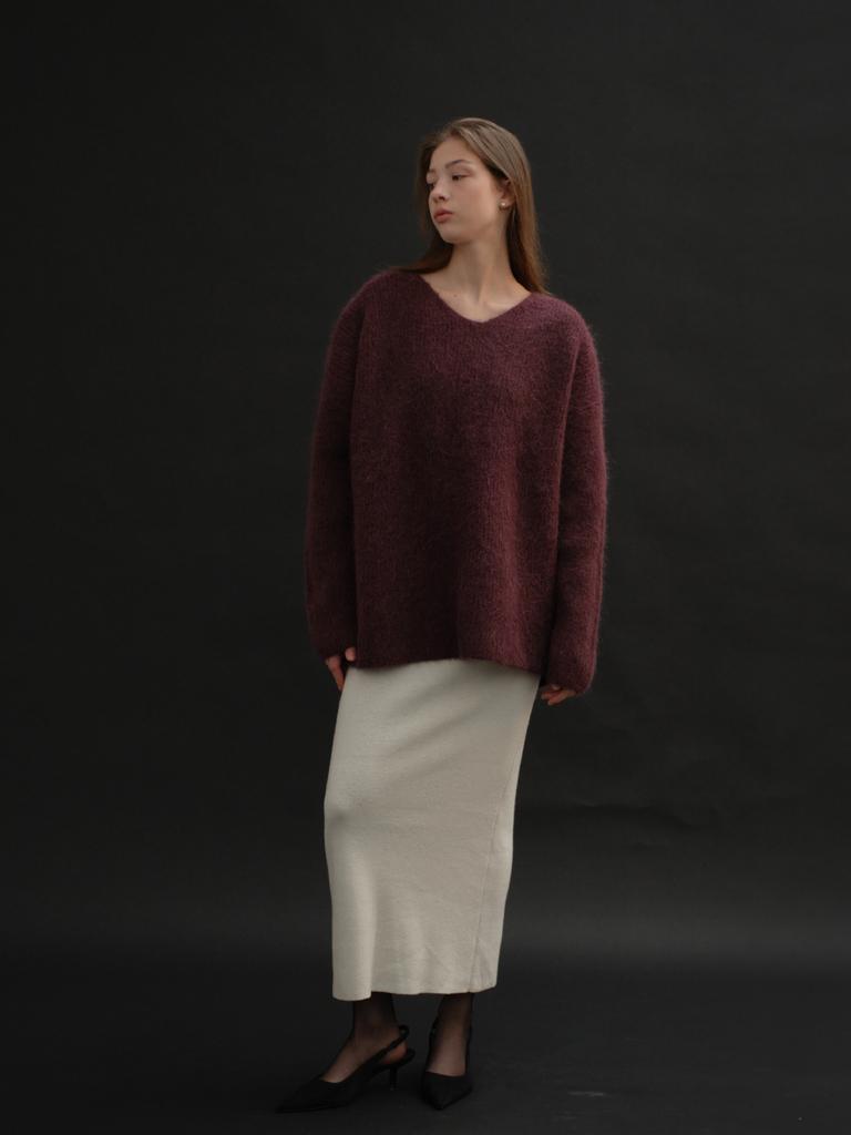 Antome Bay Alpaca Loose Knit (Plum Burgundy)