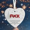 Funny Friendship Christmas Ornament Heart-Shaped Hanging Decoration for Xmas Tree Decor Humorous Gift for Friends