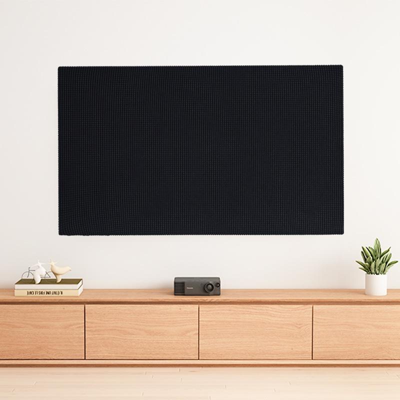 1pcs Solid Color Grid Elastic Wrap for Convenient and Breathable TV Cover Desktop Wall Mounted Monitor Cover Cloth Dustproof and Sunscreen Covers