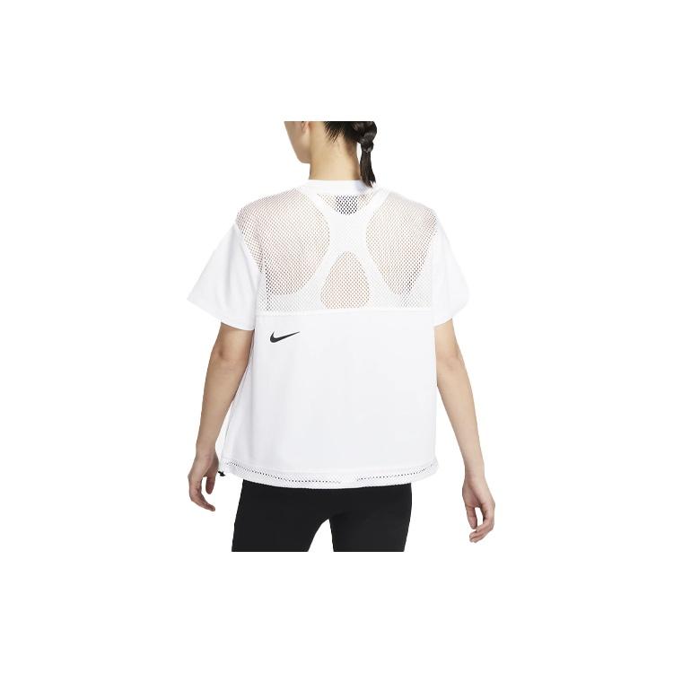 (WMNS) Nike Sportswear Tech Pack Logo Printing Round-neck Tee White Women's DC8116-100