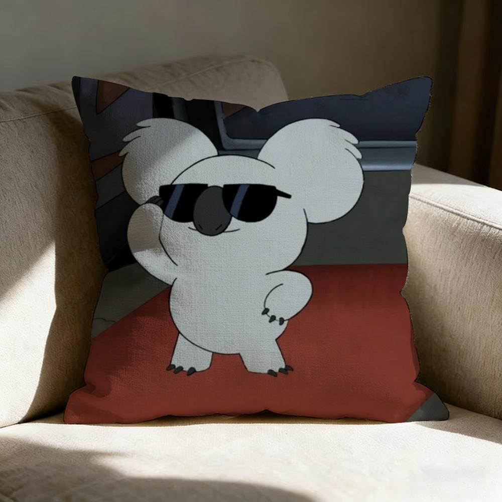 Anime Koala Creative Cartoon Pillow Case Pillowcase, Double-sided Printed, Sofa Cushion, Bedroom Headboard Pillow