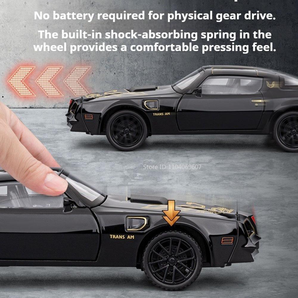 1:32 Scale Firebird Hellcat Car Model Toy Metal Diecast Sound Light Vehicle Shock Absorption Models Collection Gift for Children