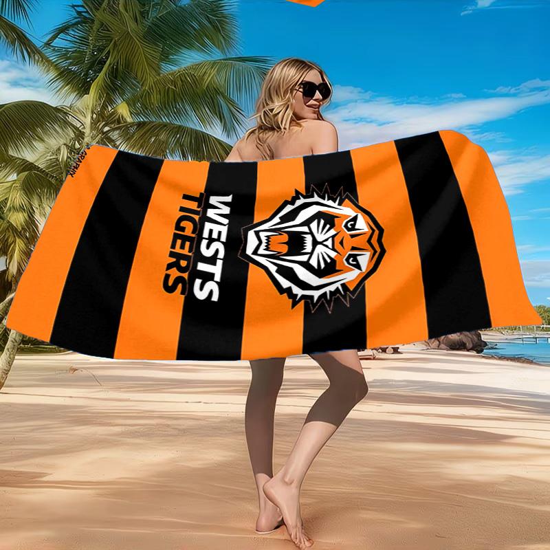 Wests Tigers Roar Stärke und Stolz Strandtuch, Schnelltrocknend, Pflegeleicht, Geeignet für Fitness und Strandurlaub, Sport-Essential
