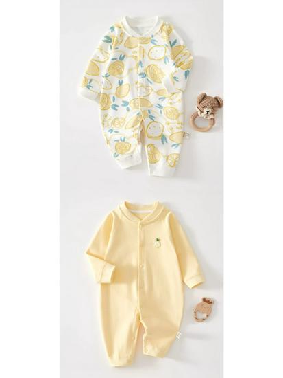 Pure Cotton Newborn Long Sleeve Bodysuit - Spring/Autumn Base Layer Pajamas