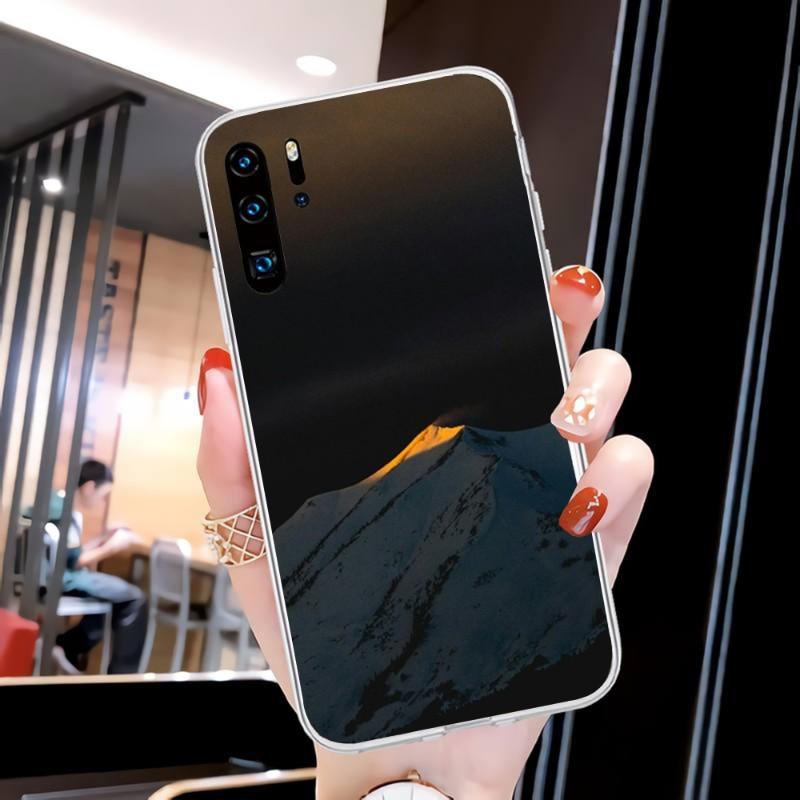 Schöne Cold Mountain-Telefonhülle für Huawei P50 P40 P30 Pro Mate 40 30 Pro Nova 8 8i Y7P Honor Transparente Telefonabdeckung