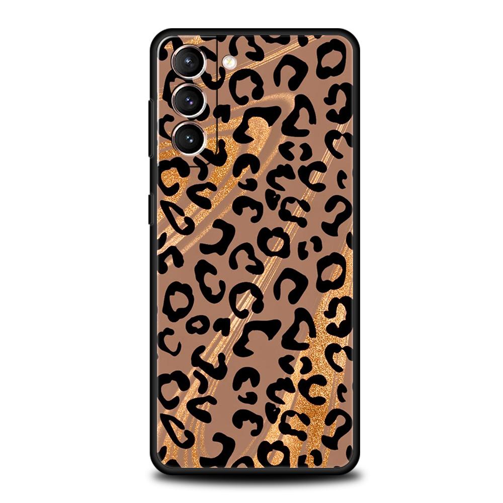 Leopard Print Phone Case For Samsung Galaxy S25 Edge S24 S23 S22 Ultra S20 S21 FE 5G S10 S9 Plus S10E Soft Cover