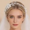Elegant Asymmetric Snowflake Bridal Tiaras Made Of Copper Alloy With Simulated Pearls For Special Occasions