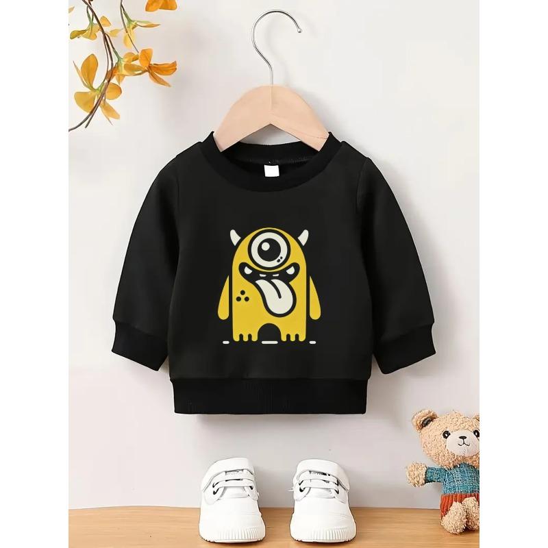 Kids Crewneck Hoodie, Cute Cartoon & Geometric Print,Spring Autumn Winter Holiday Tops