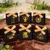 10Pcs Black Graduation Candy Box Gilded Pattern Graduation Gift Box  High-School Graduation