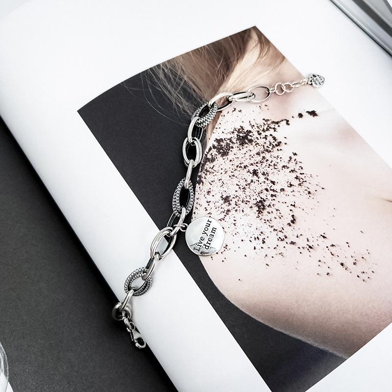 Korean Copper Dream Bracelet: Women's Retro Fashion Letter Wristband, Artistic Niche Jewelry Trend.