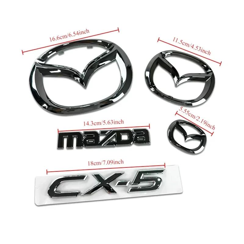 for Plastic Car Front Trunk Emblem Mazda CX-5 CX5 Steering Wheel Badge 3D Body Replaced Sticker Rear Tail Refitting Decoration k2