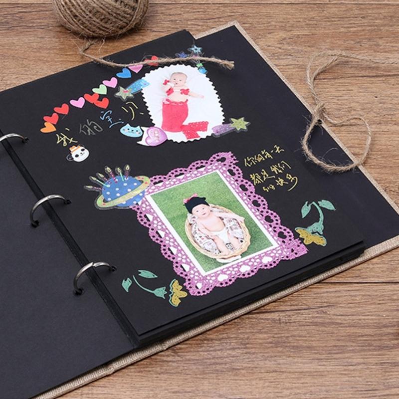 SelfAdhesive Large DIY Photo Book with Linen Cover 30 Page for Weddings Birthdays and Travel Journals