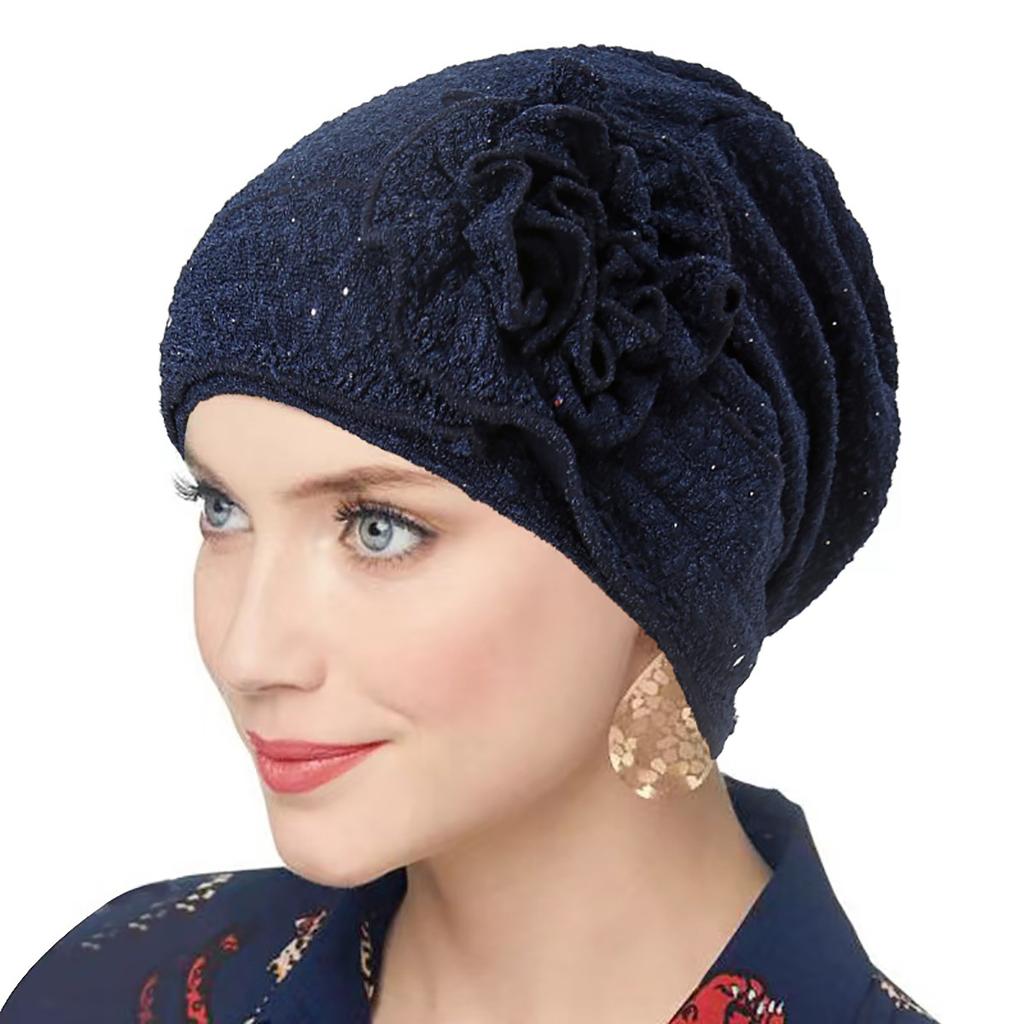 Nové dámské zlaté stříbrné turbanové čepice chemo bandana hidžáb plisovaná indická čepice turbante klobouk dámský šátek na vlasy muslimská pokrývka hlavy