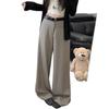 High-Grade Gray Wide-Leg Suit Pants - Women's Spring 2026 Drape Loose, Floor-Length Casual Trousers