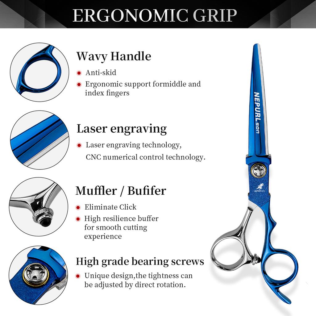 6.0 Inch Blue Vg10 Hairdressing Scissors Barber Scissors Flat Cut Bangs Scissors For Hairstylists
