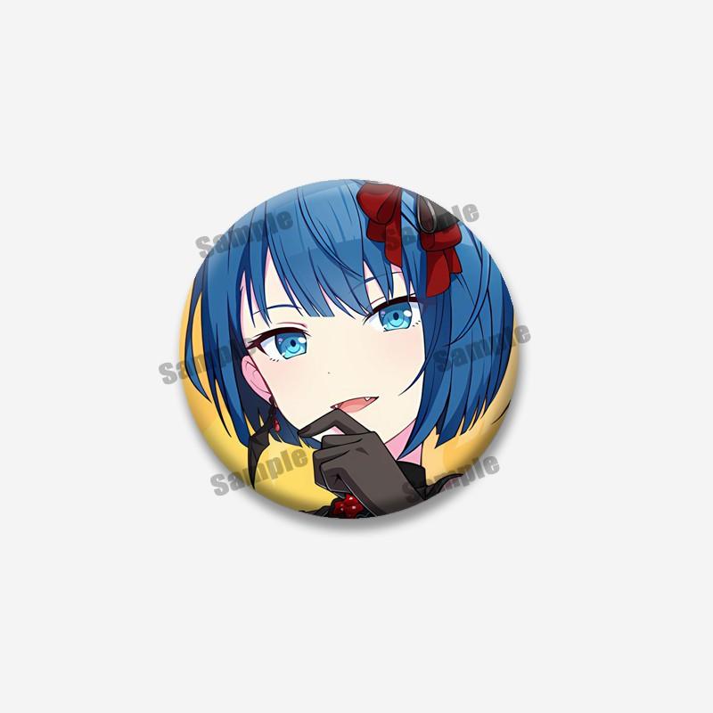 Cartoon Figure PJSK Kiritani Tenma Saki Badge Cute Game Character Lapel Pins Round Brooch for Bag Clothes Hat Decor Jewelry Gift