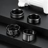 Schwarzes Siegelring-Set für Herren: Europäisch-amerikanisches Design, grenzüberschreitend: 4-teilige Kollektion von Partnerringen.