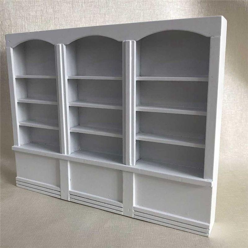 ABUL-1/12 Scale Miniature Mini House Display Cabinet House Mini Furniture Glass Bookcase Red Durable Easy To Use