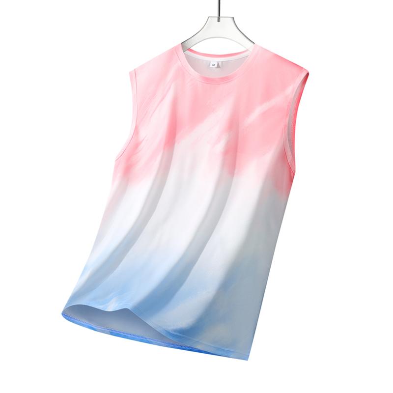 Marathon Color Block Running Vest Fitness Sunscreen Breathable Sports Vest Jogging Moisture Wicking Training Vest