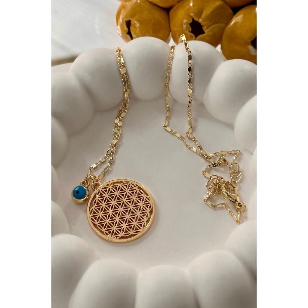 Evil Eye Detailní Květ života Náhrdelník