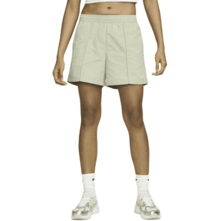 Nike Elastic Solid Color Comfortable Waterproof Casual Shorts Women shorts Emerald-Horizon Sail FV6623-370