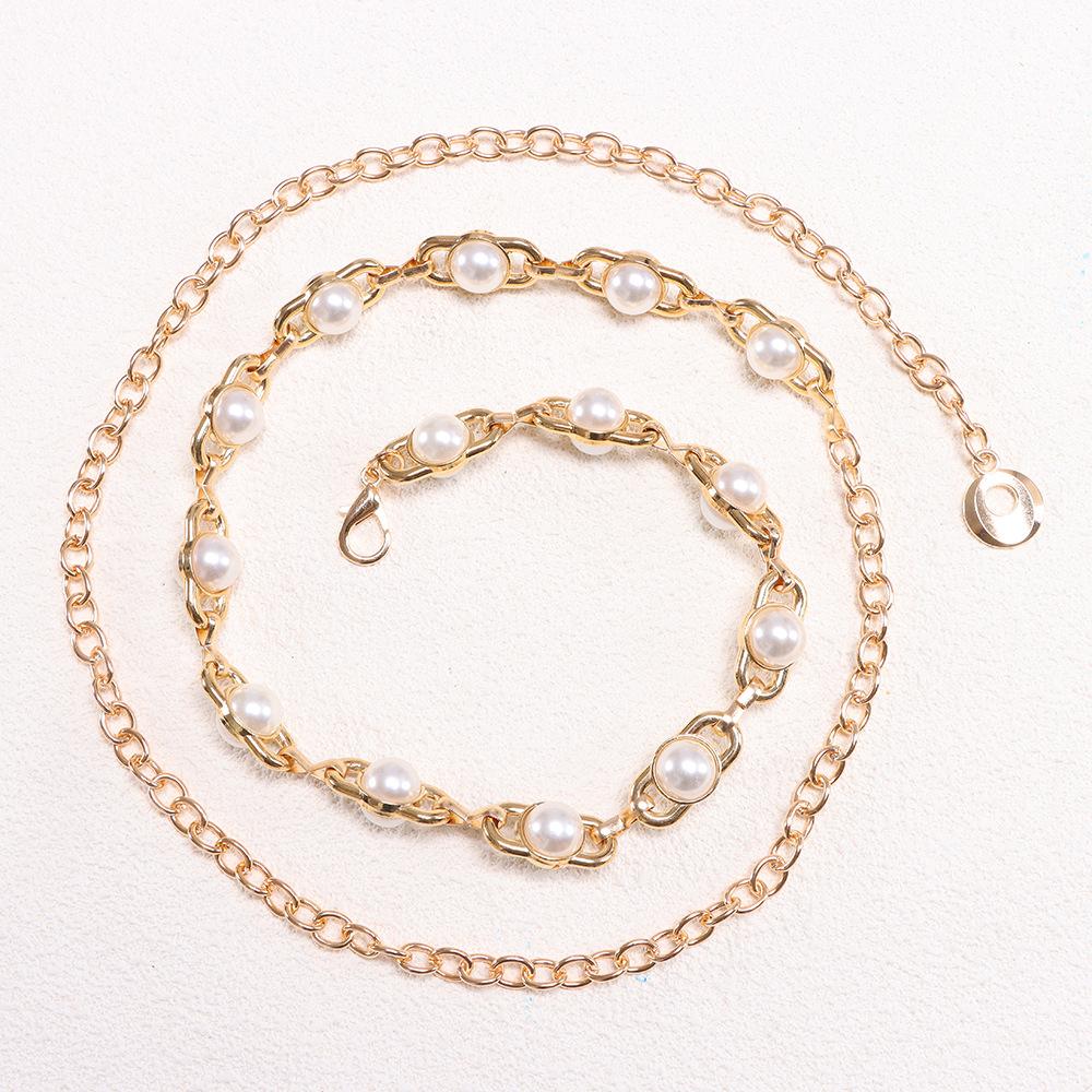 

Simulation Pearl Waist Chain Belt for Women Dresses Y2k Jewelry Accessories