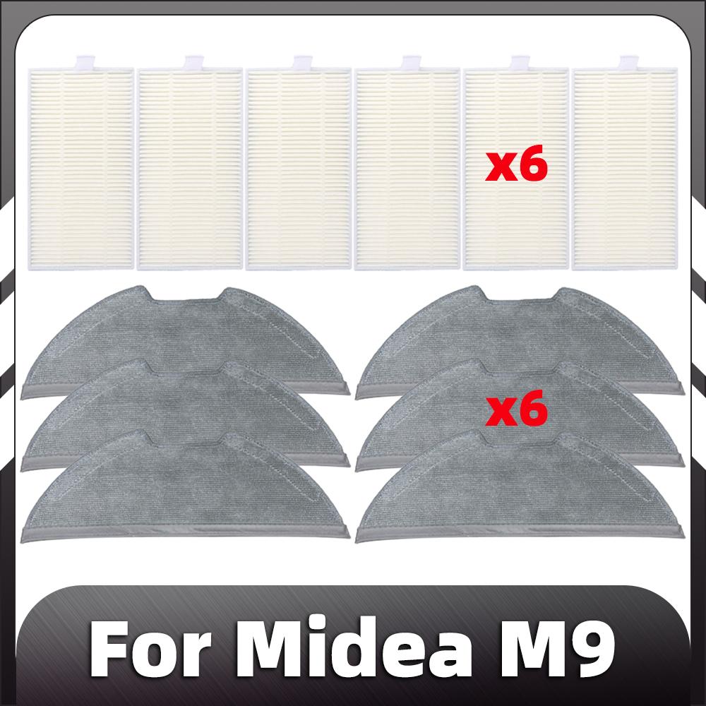 Compatible for Midea M9 Robot Vacuum HEPA Filter Mop Pads Replacement Spare Parts Accessories