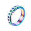 Floral Spinner Ring with Repeating Sunflower Pattern and Rotating Outer Band for Everyday Jewelry Styling and Stacking