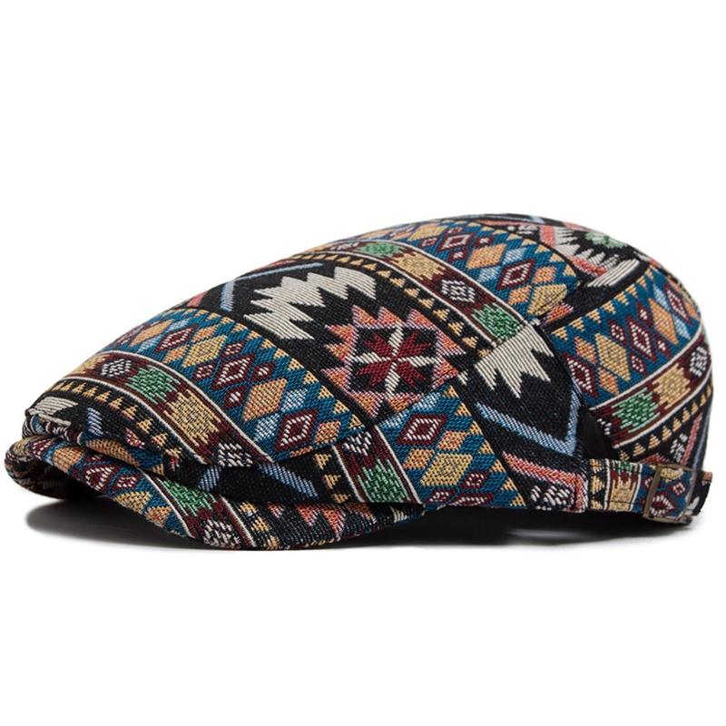 Ethnic Style Beret Hat For Women And Men Soft Polyester Fabric Adjustable Perfect For Daily Wear And Outdoor Activities