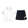 Plain Simple Short Sleeve Polo Shirt Breathable Comfortable Versatile Shorts Casual Sports Suit Unisex Suit YPLV047-1+YKSV197-2