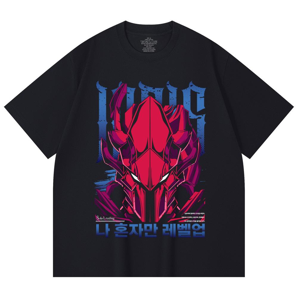 230 Gsm 100% Cotton Solo Leveling V13 Igris Print Unisex Heavy Cotton T Shirt