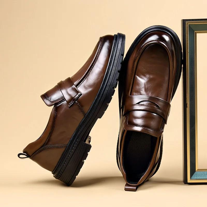 Fashion British Business Male New Loafers Spring Autumn Non-slip Breathable Men Shoes New Designer Fashion Casual Cow Leather Shoes Man
