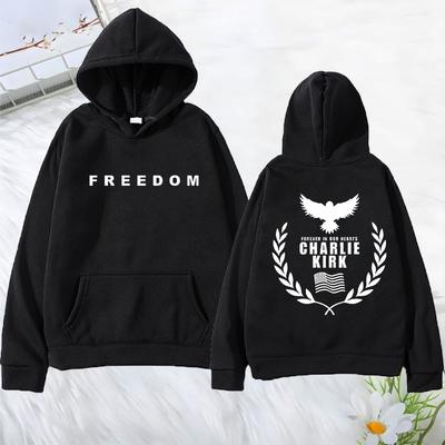 Tribute Charlie Kirk Freedom Hoodies Frau Mann Ästhetische Pullover Herbst Langarm Vintage Hip Hop High Street Oversized Hoodie