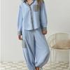 New Arrival Fall Women's Plaid Check Long Sleeve Loungew Set Pajamas Two Piece Casual Sleepwear Homewear