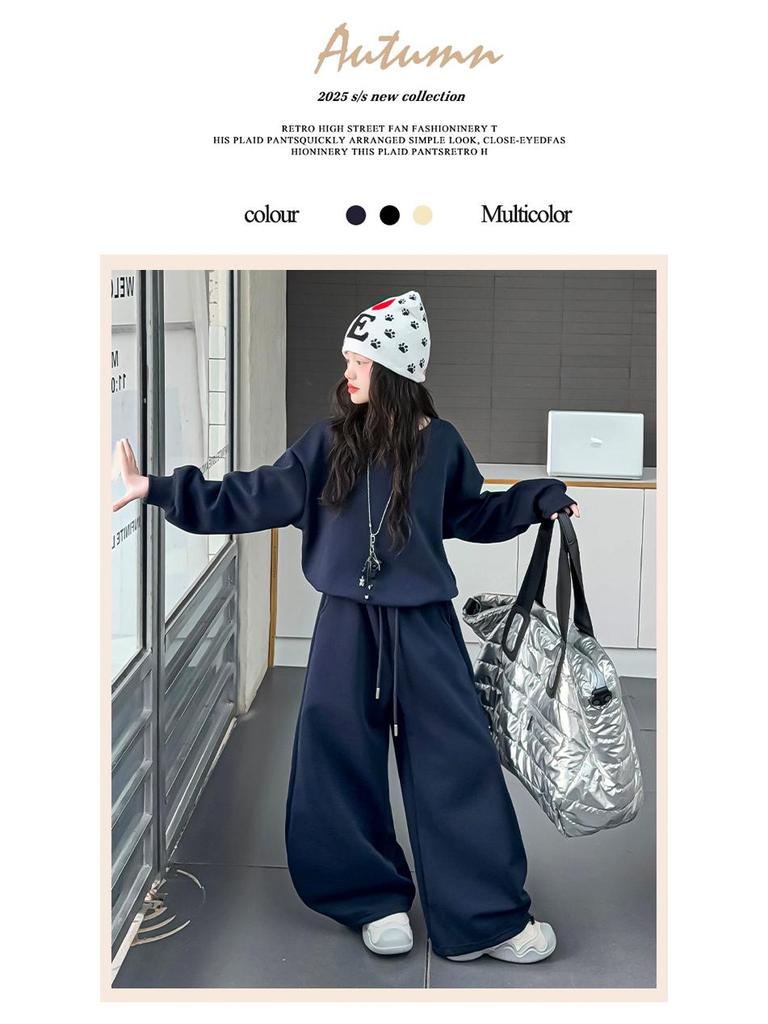 Mädchen 2025 Modische Frühling/Herbst Sportbekleidung Zweiteiliges Sweatshirt-Set