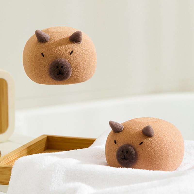 Cute Bath Ball Sponge Cleaning Brushes Cartoon Animal Bubble Sponges Ball Easy Foaming Massage Ball Scrubber For Kids Shower