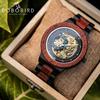 Wooden Automatic Mechanical Watch Men Wristwatch BOBO BIRD Top Fashion Luminous Hands Clock Custom Gift Box Relogio Masculino