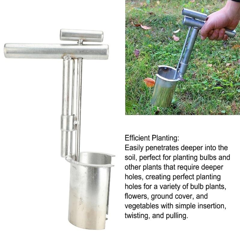 Bulb Planter Tool Alloy Handheld Soil Sampler Lawn And Garden Tool For Weeding Transplanting Digging