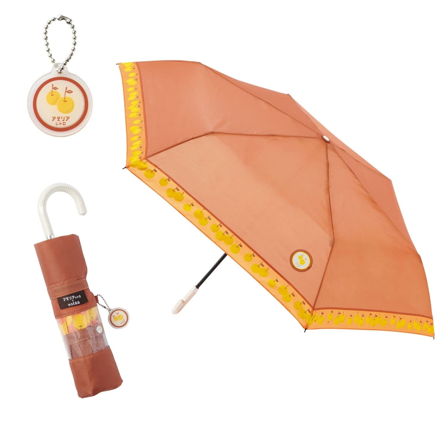 

Collaboration Folding umbrella with charm 54cm 10291 Pear Mocha Brown [Aderia Retro] [estaa Esta]