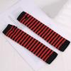Long Striped Arm Warmers for Women Winter Long Fingerless Gloves Casual Knit Elbow Gloves with Thumb Hole