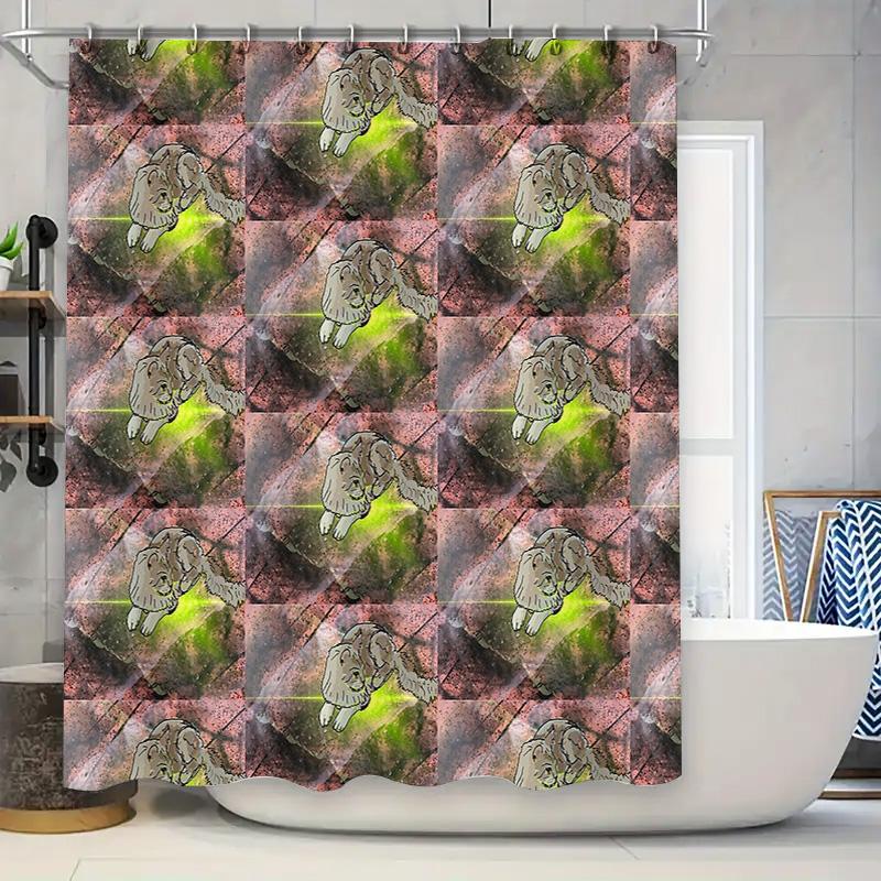 

Cute Dog Shower Curtain Waterproof Farmhouse Animals Pattern Bathroom Decor Home Decor Modern Style Tapestry Wall Hanging W60H190(CM)-1 Pcs