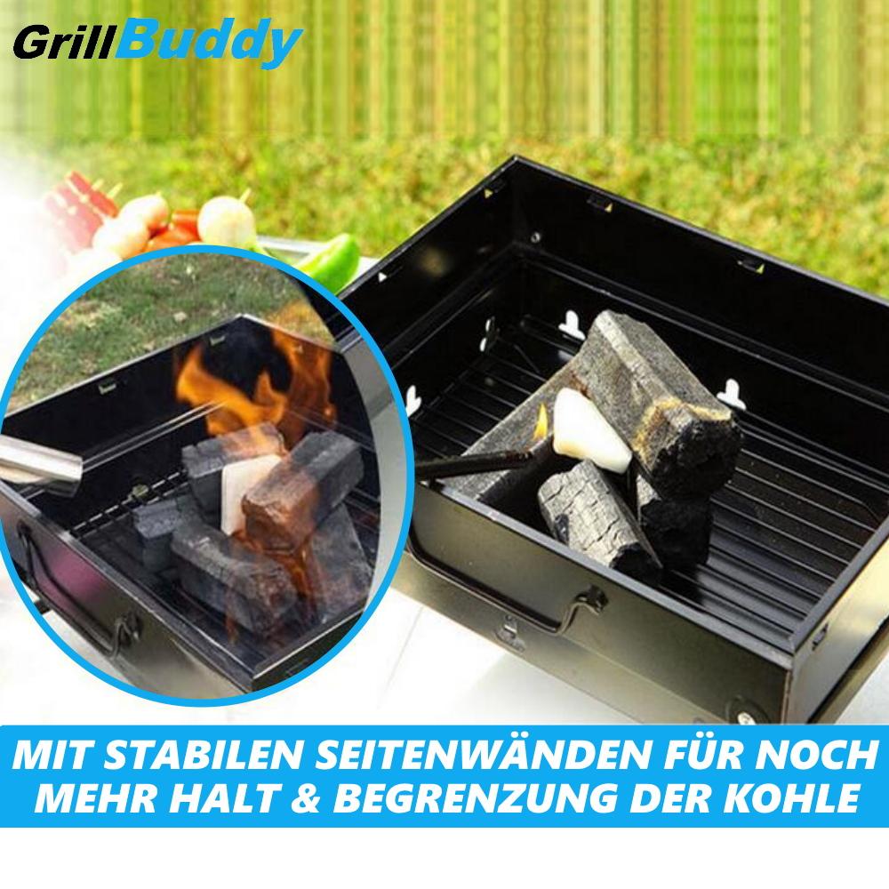 GRILLBUDDY Mini Grill BBQ na węgiel drzewny Składany grill Piknikowy grill Grill stołowy Walizka