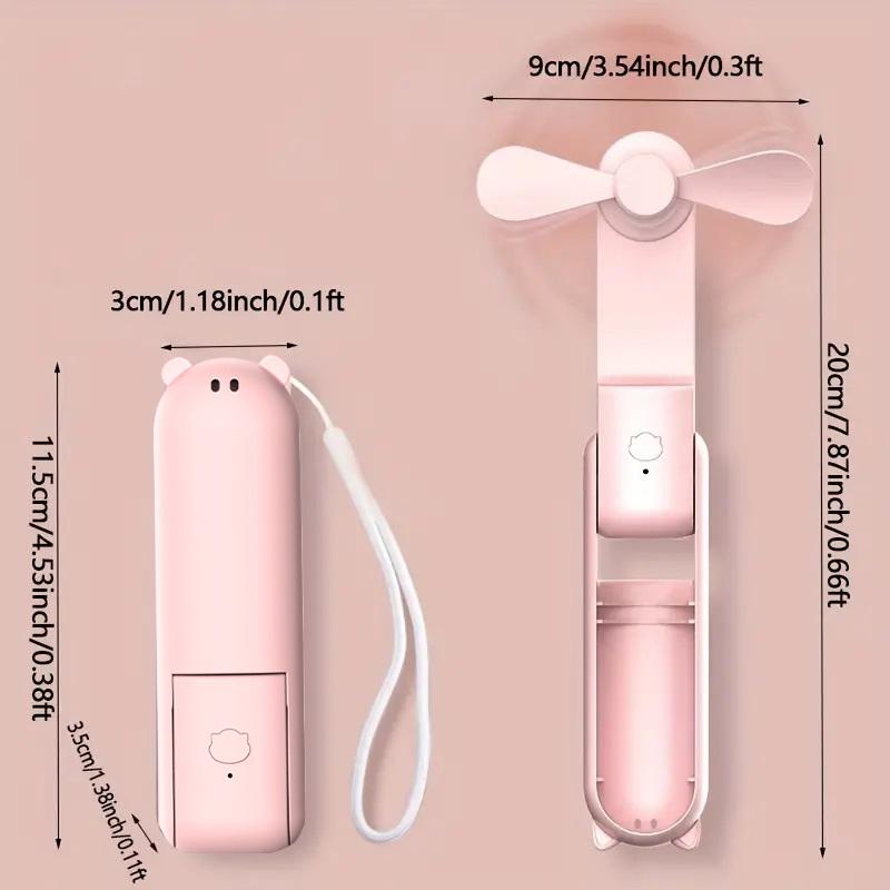 Xiaomi Portable Fan, Mini Fan, USB Rechargeable 3 Adjustable Speed, Foldable Handheld Personal Eyelash Fan for Girls Women,