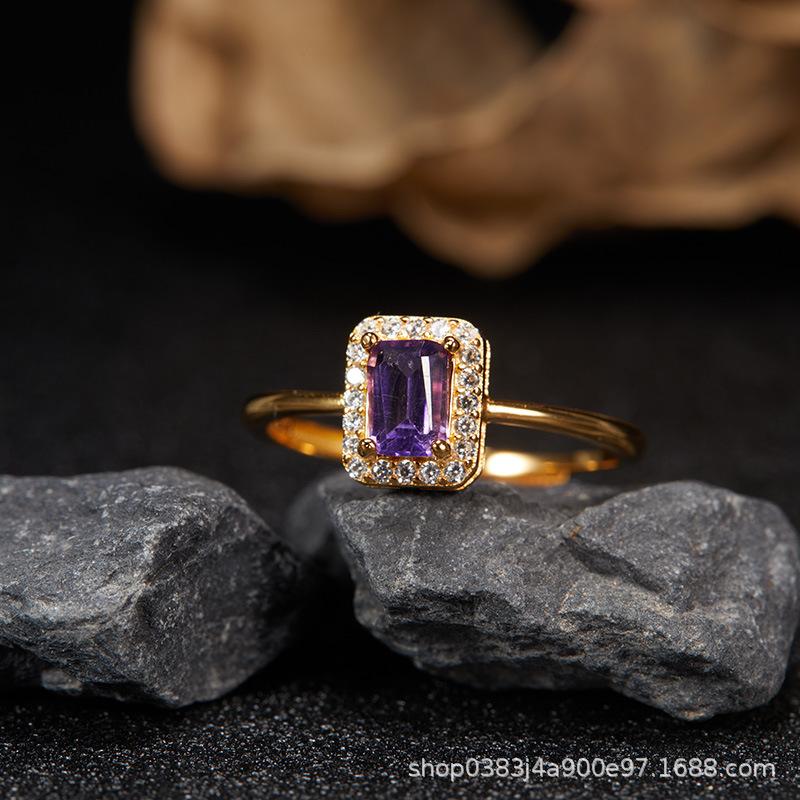 S925 Sterling Silver Natural Colored Treasure, Sugar Cube Stud Earrings, Ear Jewelry Gifts, Light Luxury, Elegant Niche Temperament, High-End Earrings