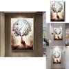Modern Nordic Style Canvas Art With Deer And Tree Illustration For Living Room Decor