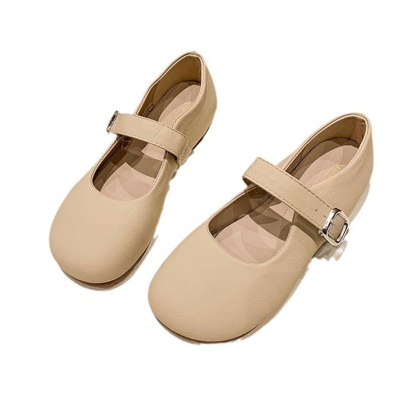 Mary Jane Shoes Women's Flat Shoes Spring and Autumn 2025 New Shallow Mouth Grandma Shoes Gentle Wind with Skirt Small Leather Shoes