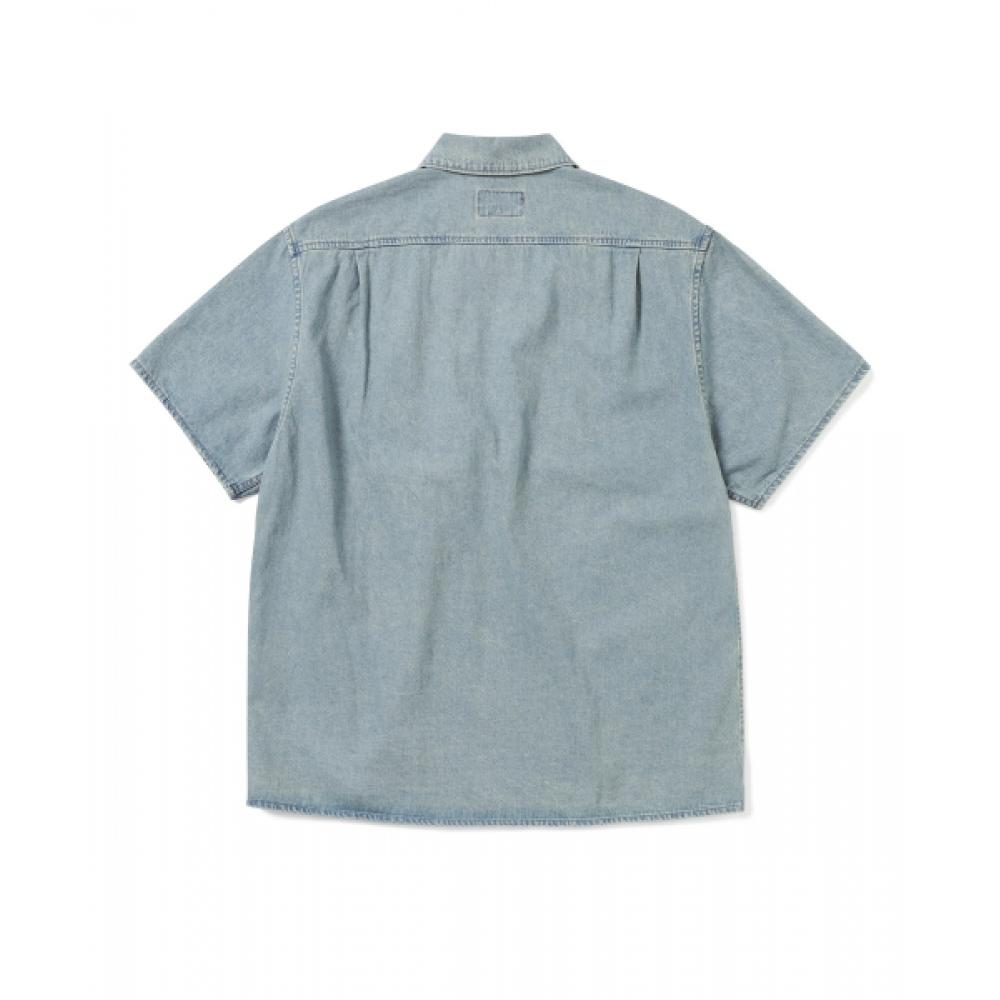 ThiSiSneverthat WaShed Denim Zip S S Shirt WaShed Blue