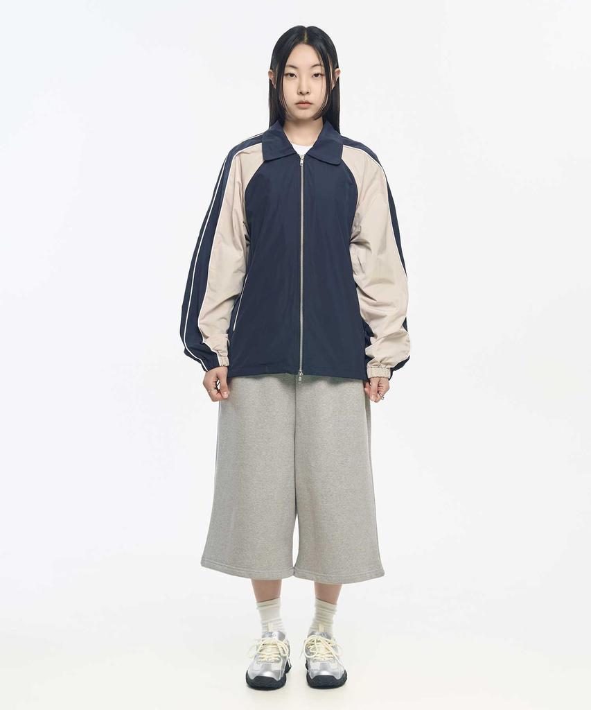 Slow Record House Piping Line Windbreaker_Navy