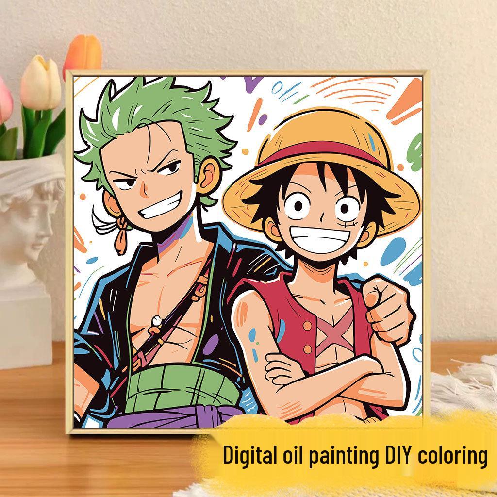 Kit Pittura ad Olio Digitale Anime Demon Slayer Fai da Te per Bambini