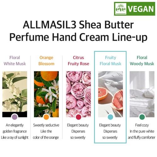 ALL MASIL Vegan 3 Shea Butter Perfume Hand Cream, 50ml, Moisturizing Vegan Shea Butter Perfume Hand Cream (Fruity Floral Mask FL)